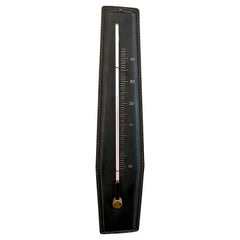 Jacques Adnet Vintage Stitched Leather Wall Thermometer