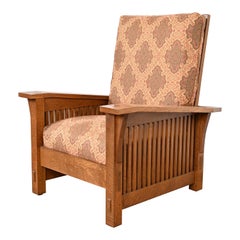 Used Stickley Mission Oak Arts & Crafts Spindle Reclining Morris Lounge Chair