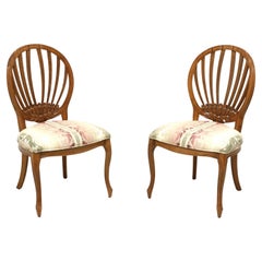 CENTURY French Country Oval Back Dining Side Chairs - Pair A