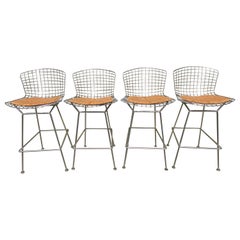 Ensemble de 4 tabourets de bar Bertoia de style mi-siècle moderne pour Knoll 428C