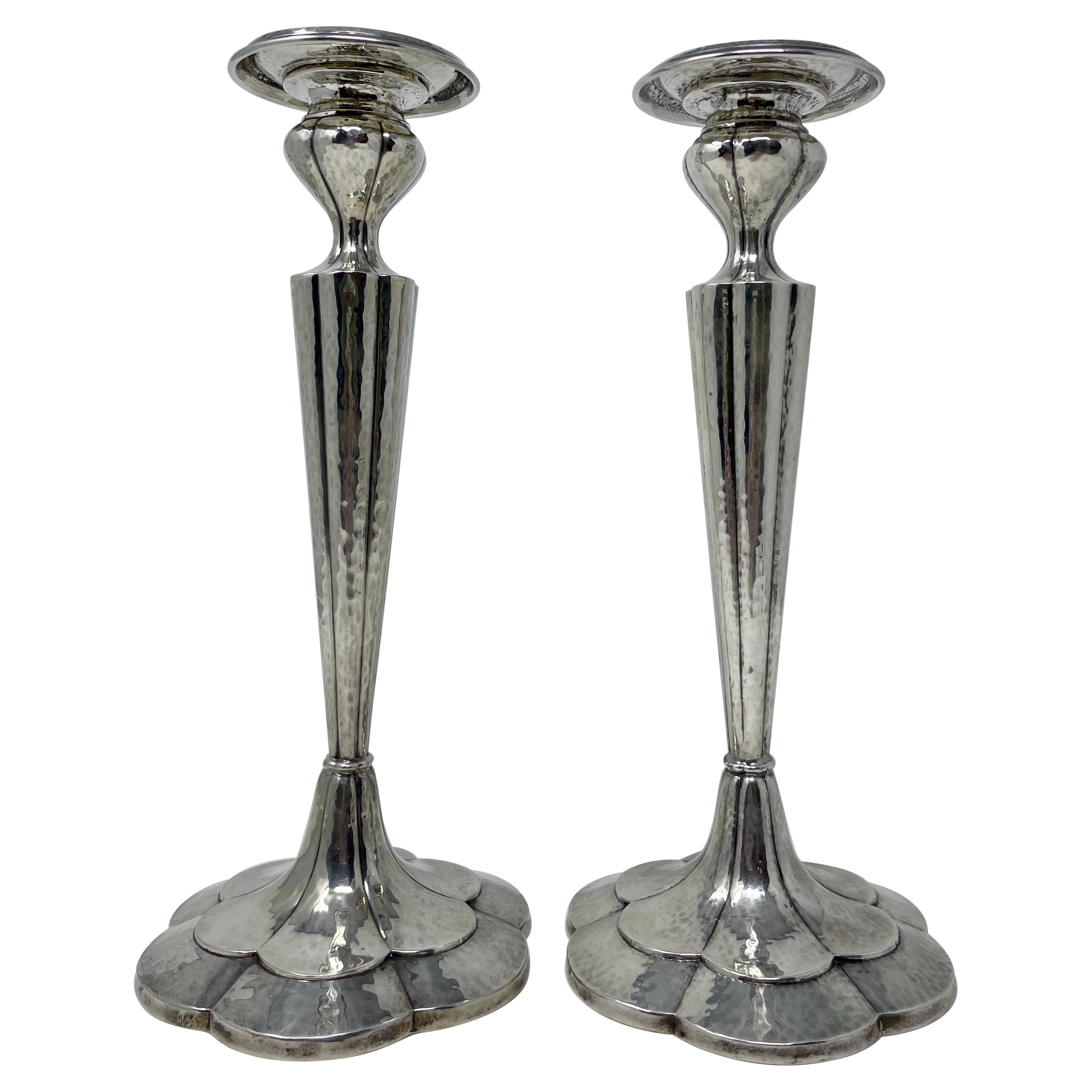 Pair Antique American J.S. & Co. Sterling Silver Candlesticks, Circa 1900 For Sale