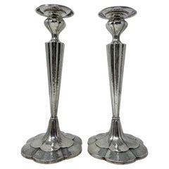 Pair Antique American J.S. & Co. Sterling Silver Candlesticks, Circa 1900