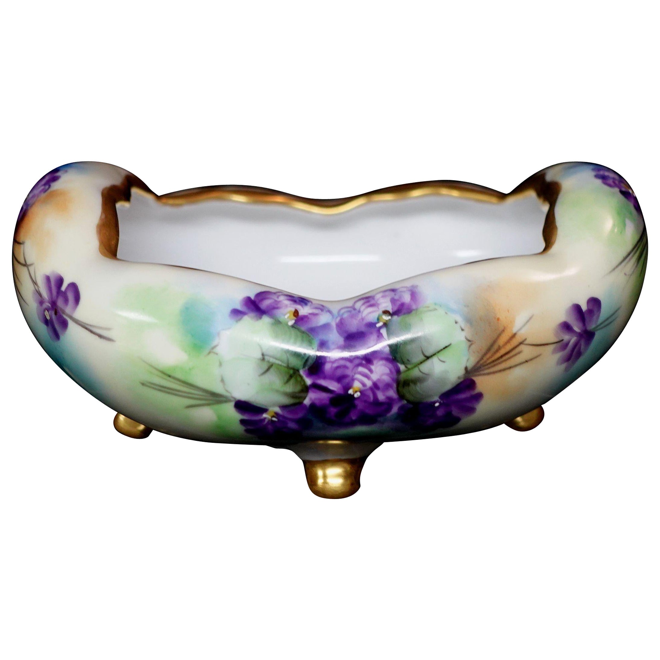 Antique M.Z. Austria Porcelain Footed Bowl, #Ric00016 For Sale
