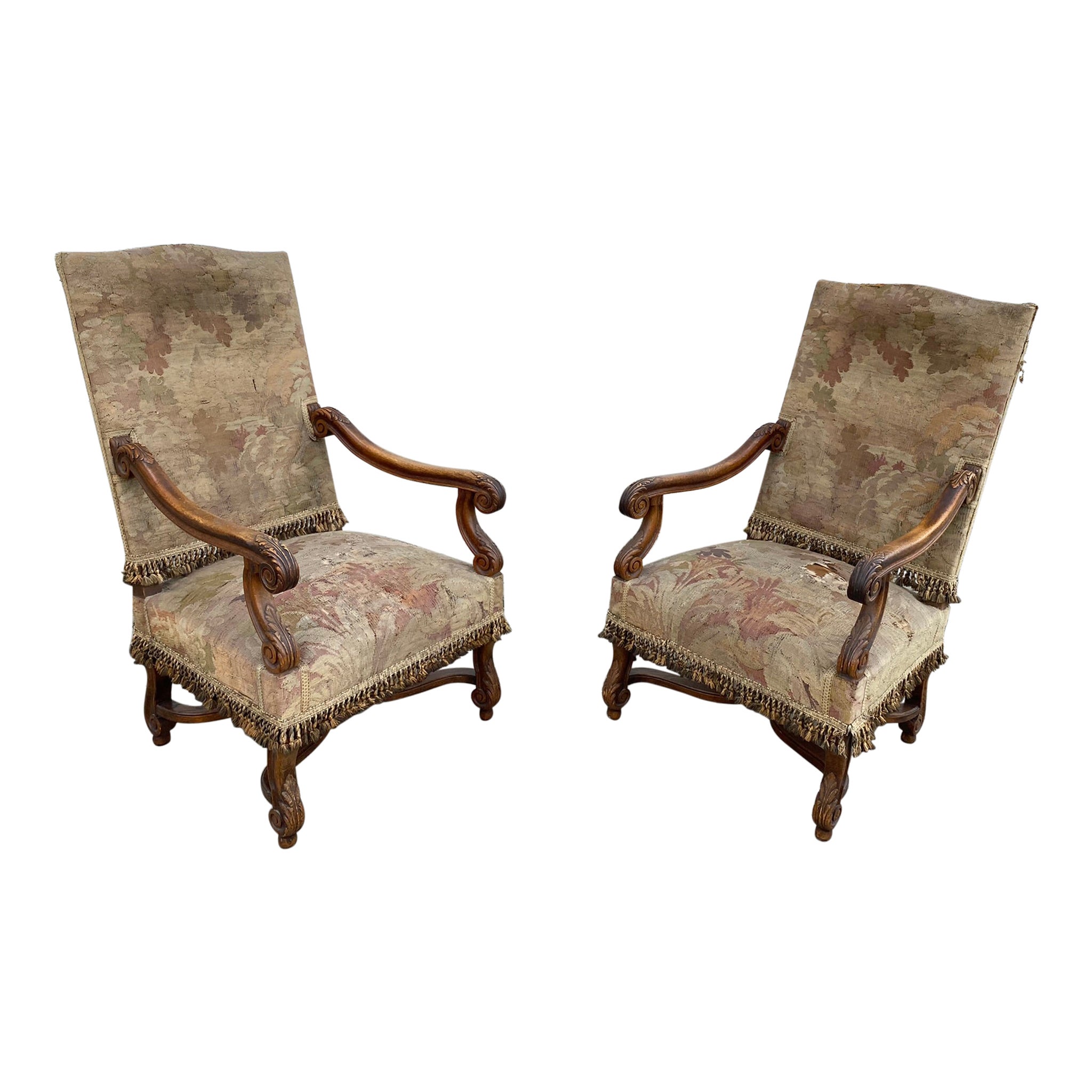 Two Louis XIII Style Armchairs, circa 1900