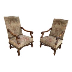 Antique Two Louis XIII Style Armchairs, circa 1900