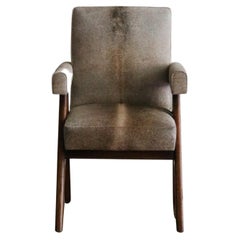 Pierre Jeanneret Senate-Comittee Reupholstered Arm Chair in Teak, ca. 1950s