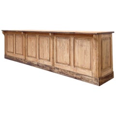 Early 20th French Large Wooden Counter Shop
