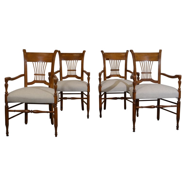 Baker Furniture Milling Road Italian Armchairs Set of 4 at 1stDibs