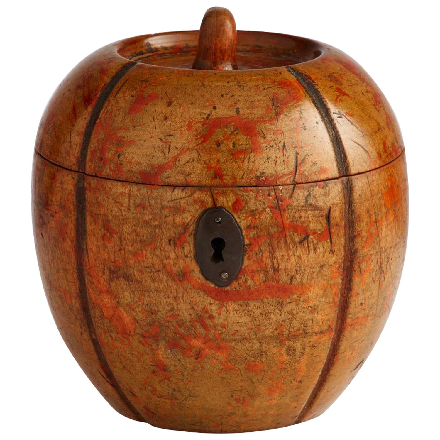 Antique Melon Fruitwood Tea Caddy England 1790-1800 For Sale