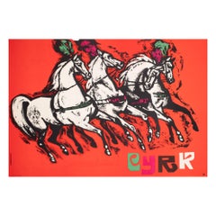 Affiche polonaise du cirque « Cyrk Four Horses of the Apocalypse » (Les quatre chevaux de lapocalypse), 1965, Jodlowski