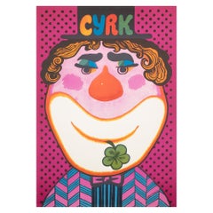 Cyrk Clown 1974 Polish Circus Poster, Bocianowski