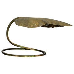 Tommaso Barbi Brass Leaf Table Lamp, 1970