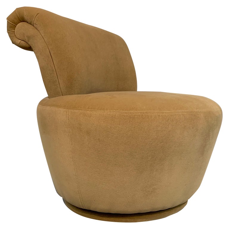 Milo Baughman Style Swivel Chair Attributed To Weiman For Sale at 1stDibs