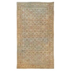 Handwoven Ivory Agra Rug from the Late 19th Century