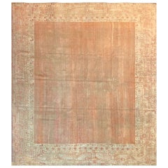 Handwoven Antique Oushak Rug from the Late 19th Century