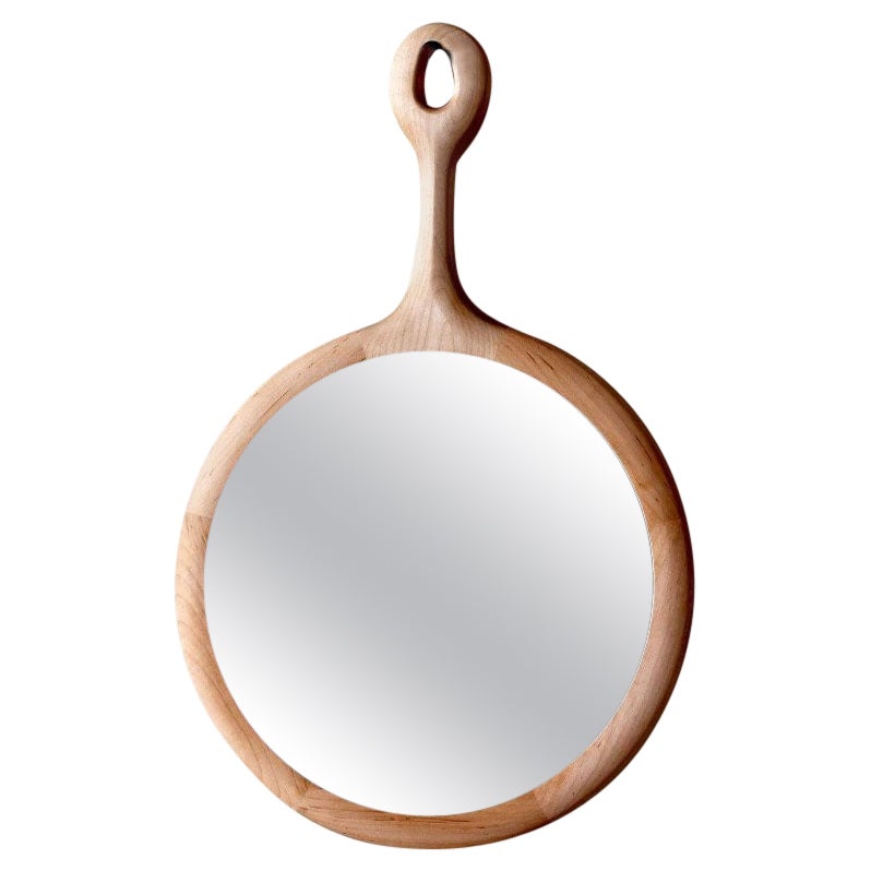 Round Maple Hanging Sophia Wall Mirror Medium For Sale