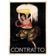 'Contratto ' Origina Vintage Art Deco Advertising Poster by Cappiello, 1930