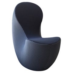 Nautile Armchair Fabric Bubble Blue Sides Charcoal Seat by La Cividina