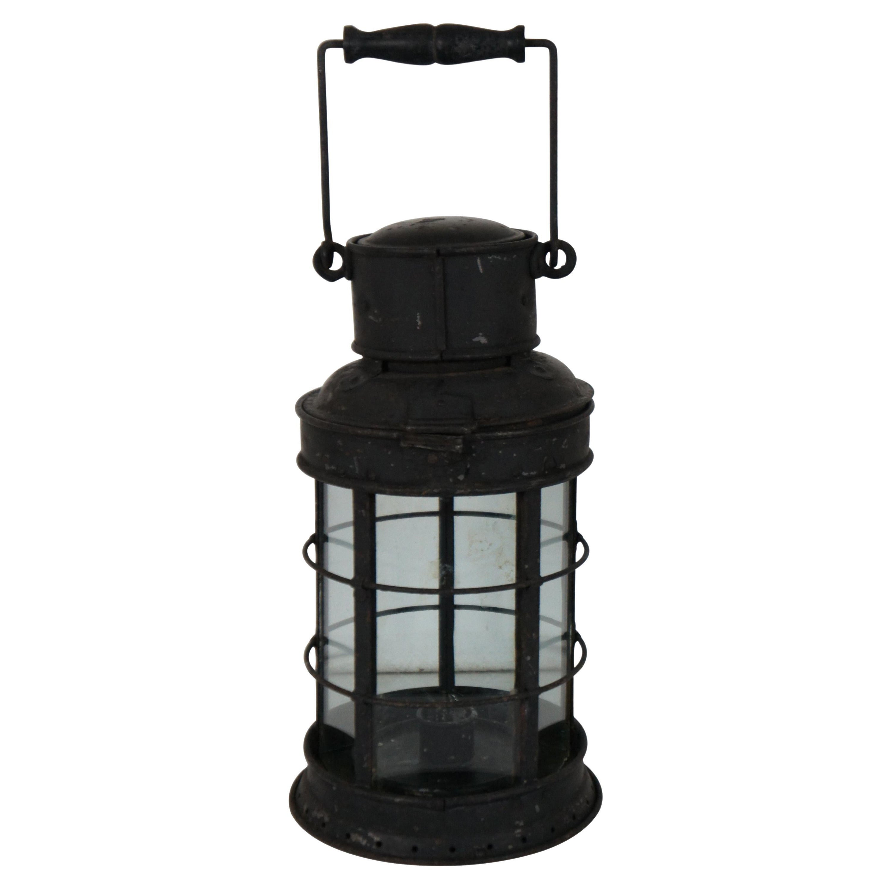 Antique Eli Griffiths & Sons Birmingham Victorian Railway Ships Candle Lantern For Sale