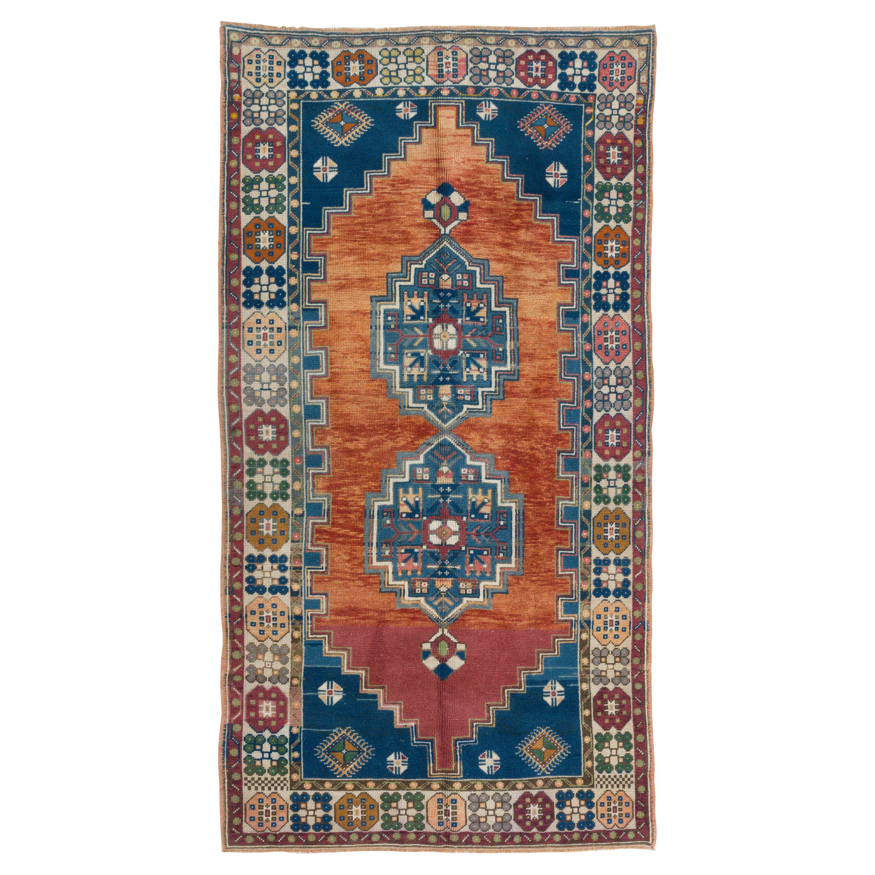 4.6x8.8 Ft Traditional Turkish Village Rug, Vintage Oriental Carpet, Wool Pile