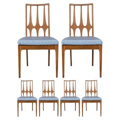 Mid-Century Broyhill Walnut Dining Chairs Six