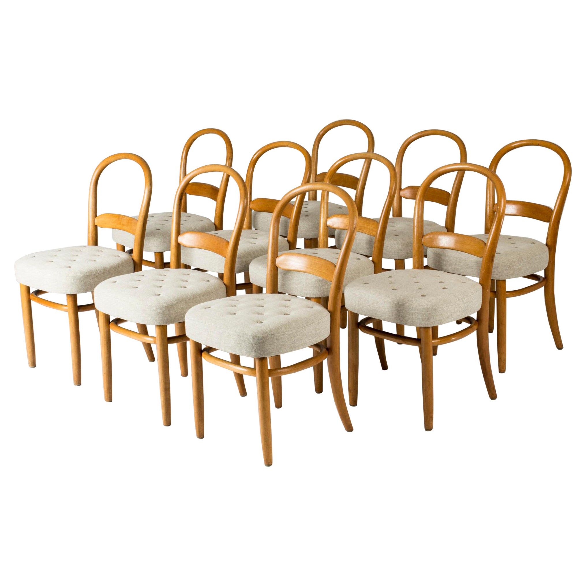 Set of Ten Dining Chairs by Carl-Axel Acking, Sweden, 1937