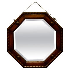 Art Deco Octagonal Oak Mirror