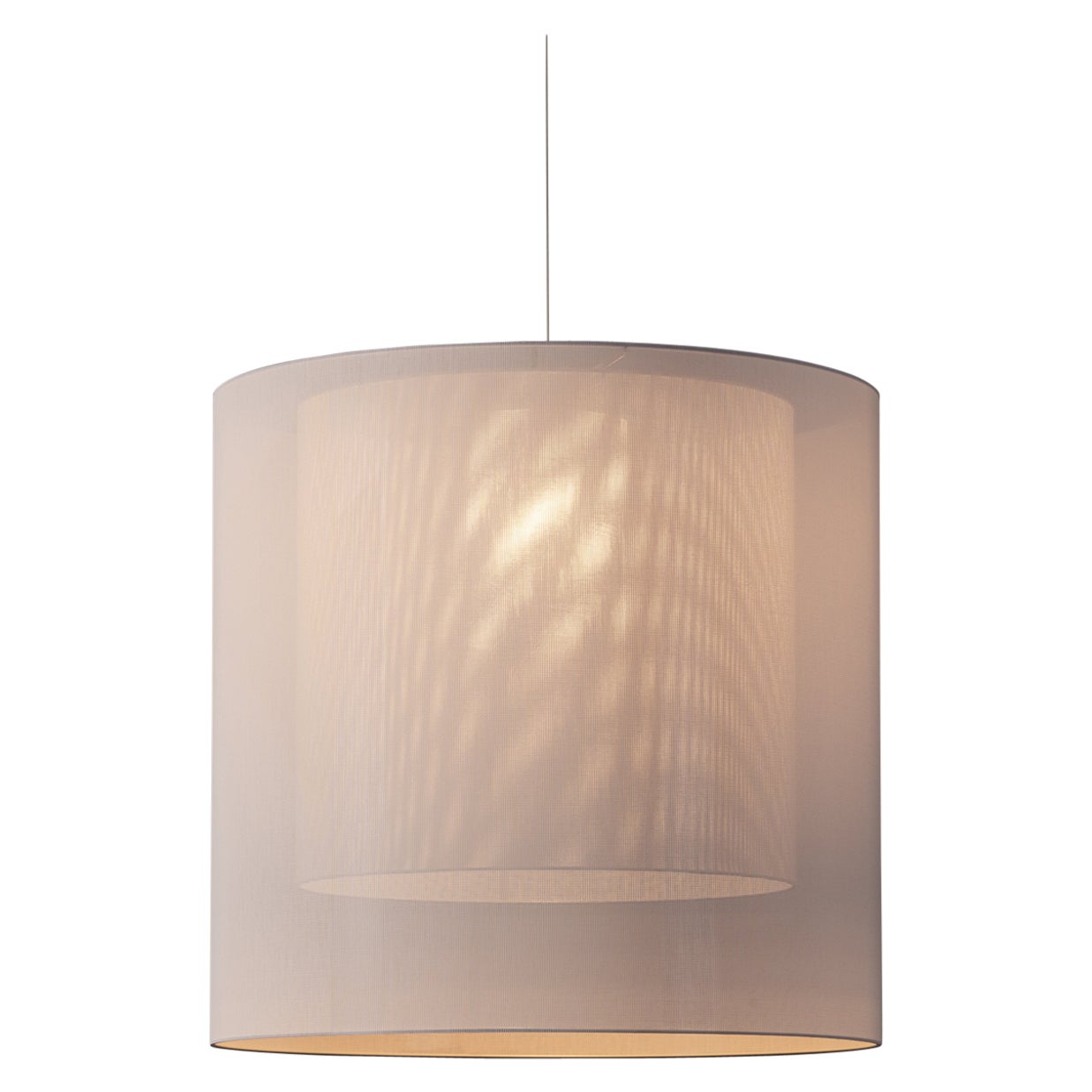 White Moaré Xl Pendant Lamp by Antoni Arola