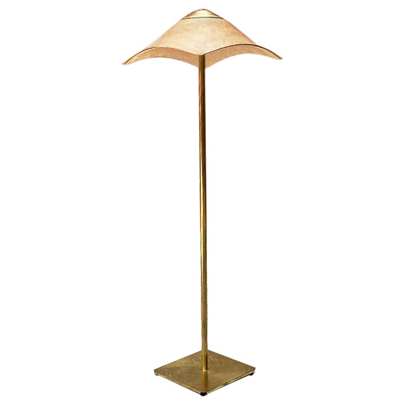 Italian Mid-Century Modern Style Brass and Plexiglass Floor Lamp, 1980s