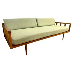 Mid-Century Modern Teak Daybed Sofa Newly Upholstered