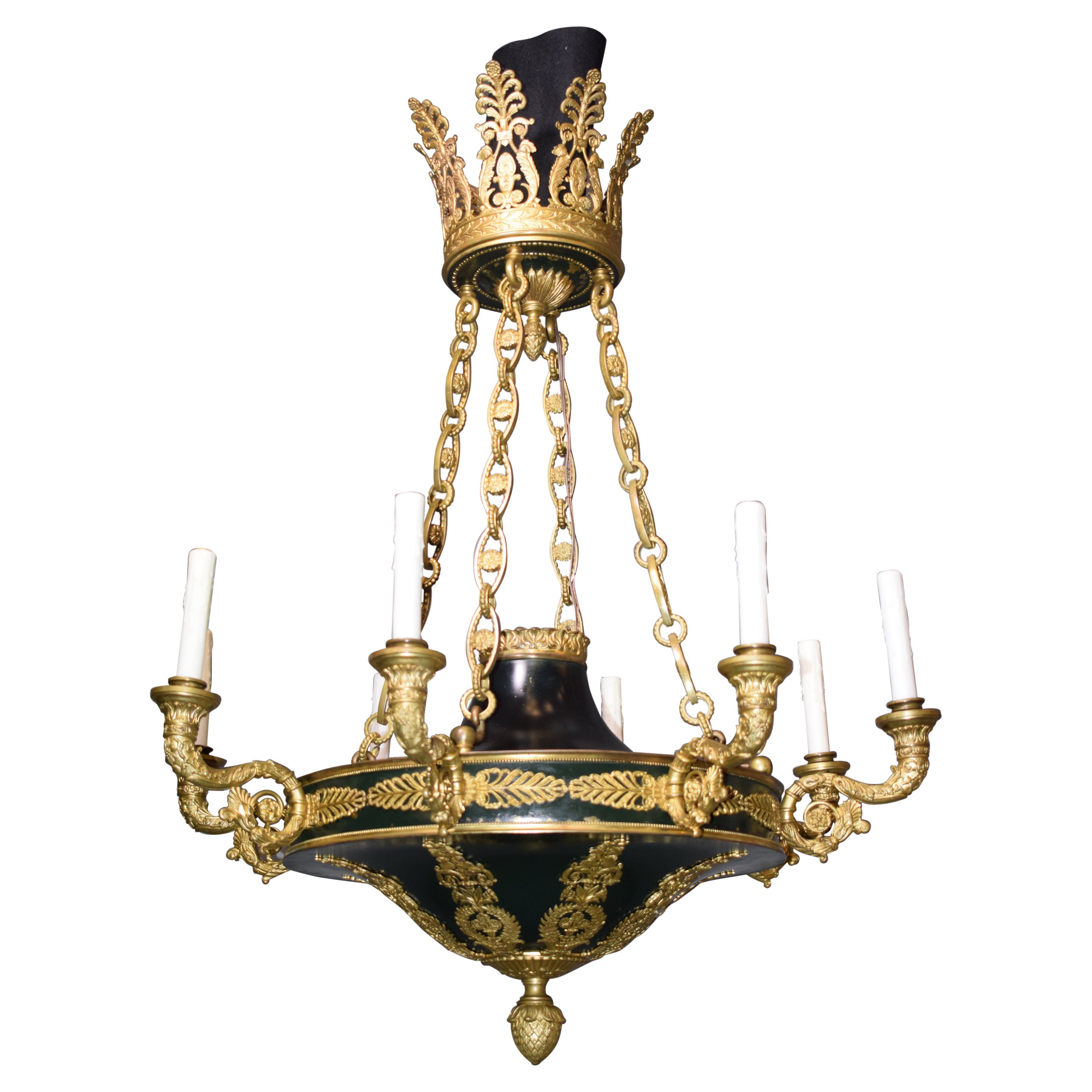 Vergoldeter Bronze-Kronleuchter im Empire-Stil