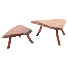 Pair of Mid-Century Side Tables in Walnut by, Danish Design, 1960s