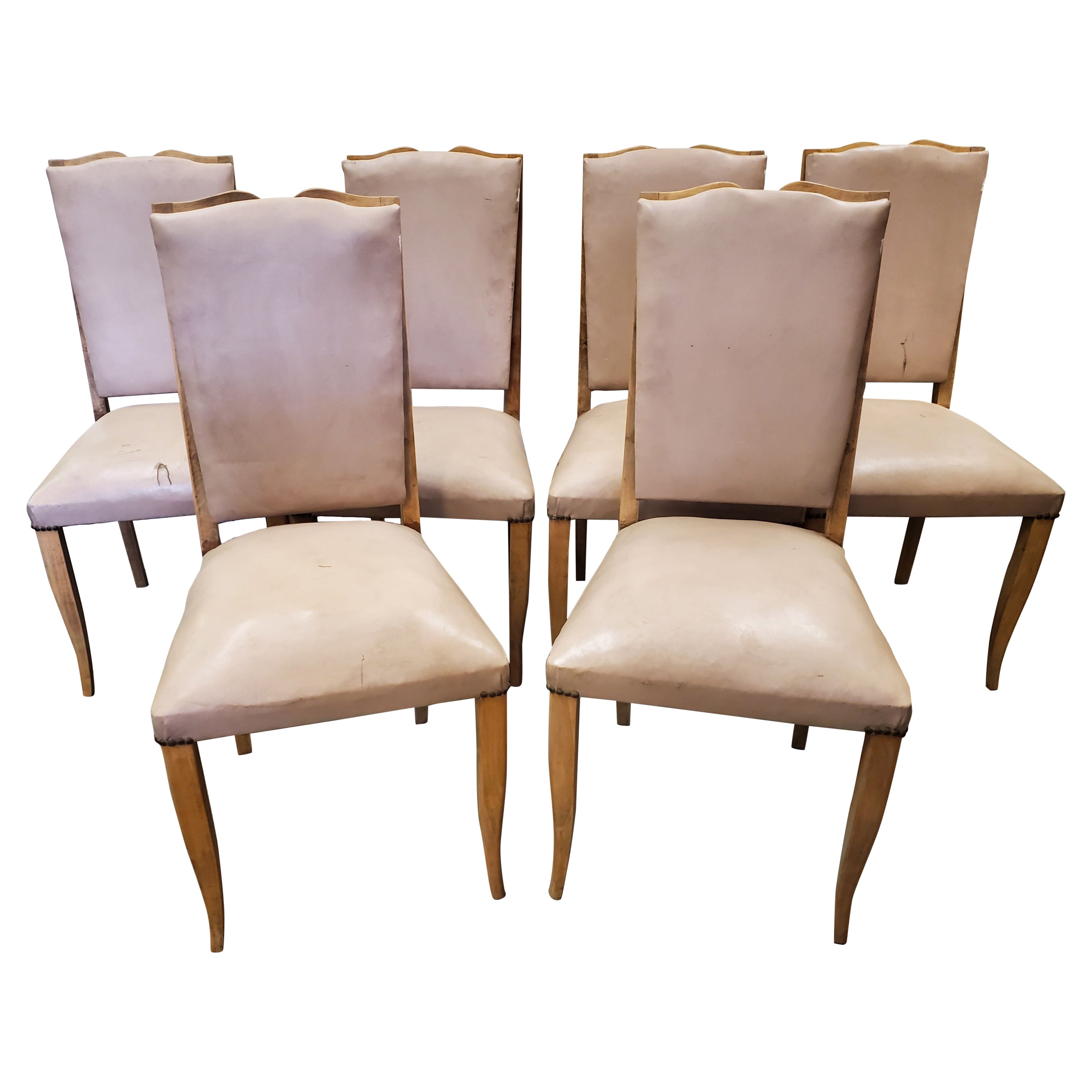 Set of Six dining chairs French circa 1940 at 1stDibs