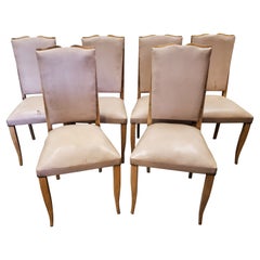 Set of Six Original French 1940's Dining Chairs