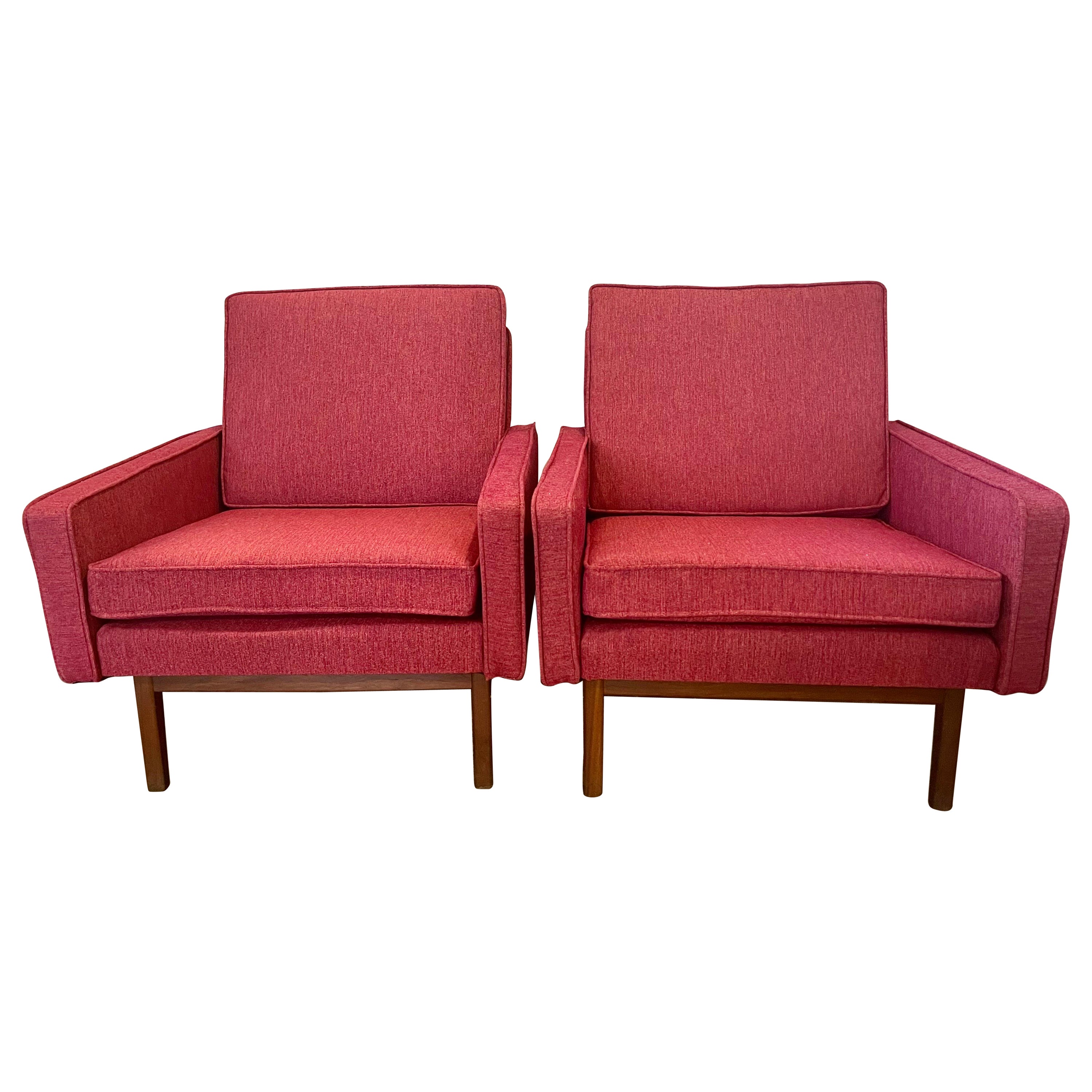 Pair of Matching Jack Cartwright for Founders Lounge Chairs Newly Upholstered
