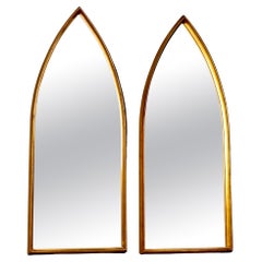 Pair of Mid Century Gilded Cathedral Mirrors