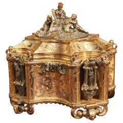 Circa 1830 French Gilt Bronze Coffret, The Kings of France