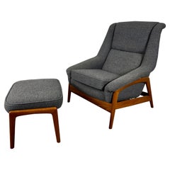 Vintage Folke Ohlsson for DUX "Profil" Lounge Chair with Ottoman