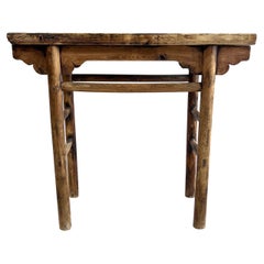 Vieille table console en bois d'orme