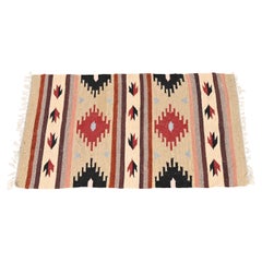 Vintage Southwest Navajo Style Flat Weave Rug