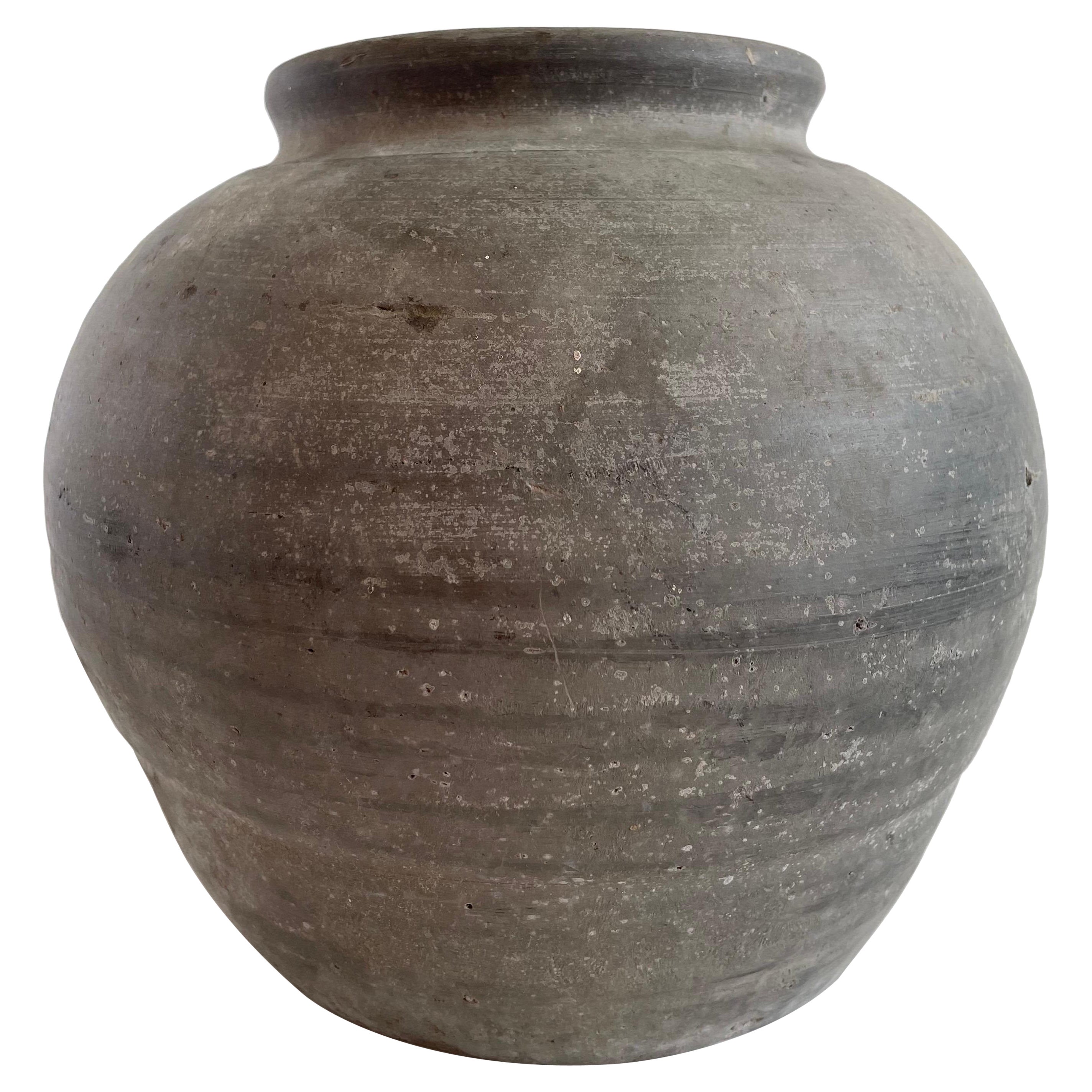 Vintage Clay Pot Medium Size For Sale