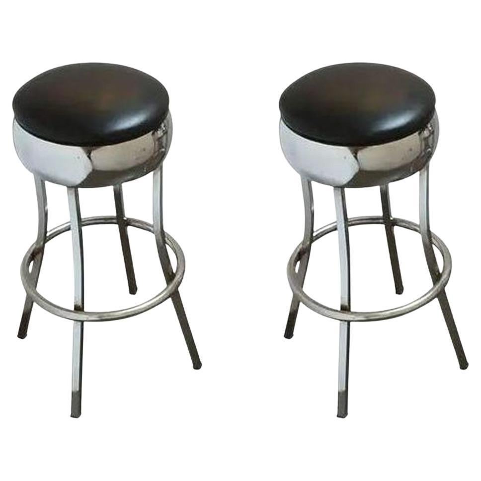 Two American Chrome Bar Stools 'Priced Individually'