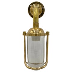 Cast Brass Glass Nautical Ship Sconce Light Qty Available