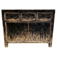 Vintage Style Black Distressed 2 Door Cabinet