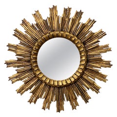 French Two-Layer Gilt Starburst or Sunburst Mirror (Diameter 24 1/2)