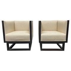 Pair Cube Lounge Chairs by Josef Hoffmann