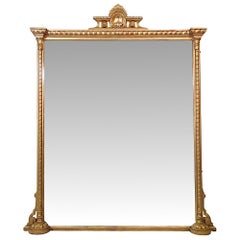 Very Fine 19th Century Large Giltwood Overmantle Mirror