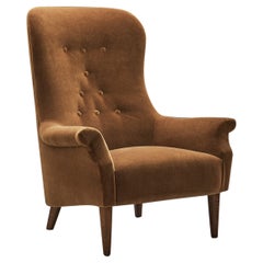 Swedish Modern Upholstered Lounge Chair, Sweden 1950s