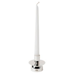 Contemporary Modern, Kubbe Minimal Candleholder, Varnished Silver-Nickel Plated