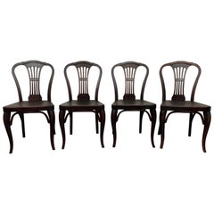 Antique Set Od 4 Dining Chairs No.613 by Gustav Siegel for Thonet